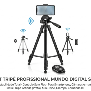 Kit Tripé para Smartphone e Câmaras com Controlo Sem Fios